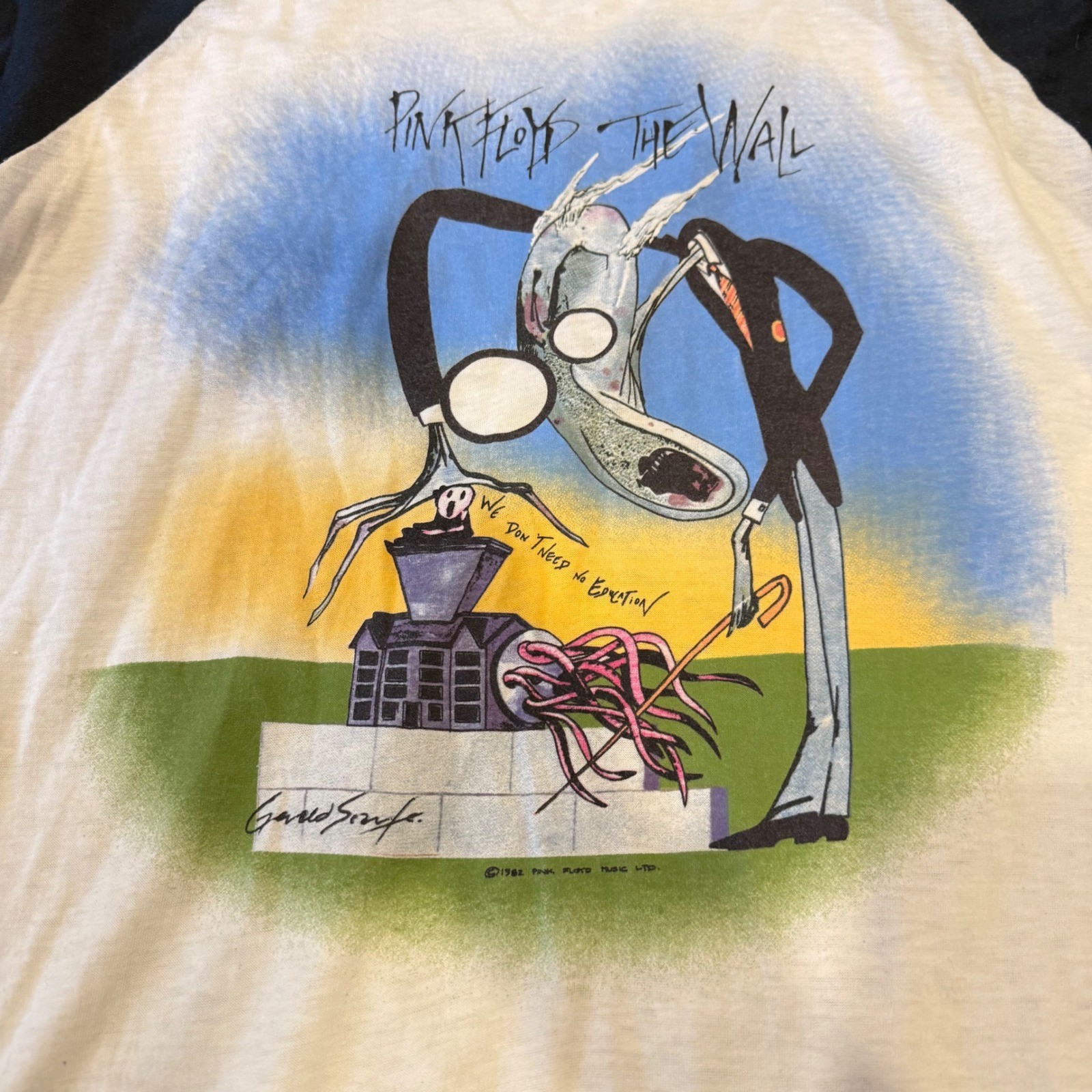Vintage Pink Floyd The Wall Gerald Scarfe Baseball 3/4 Sleeves Single Stitch