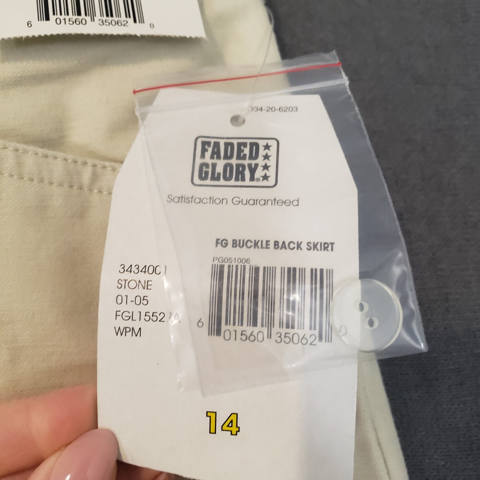 Faded Glory Skirt Womens Size 14 Buckle Back Maxi Skirt Front Slit Cotton Khaki