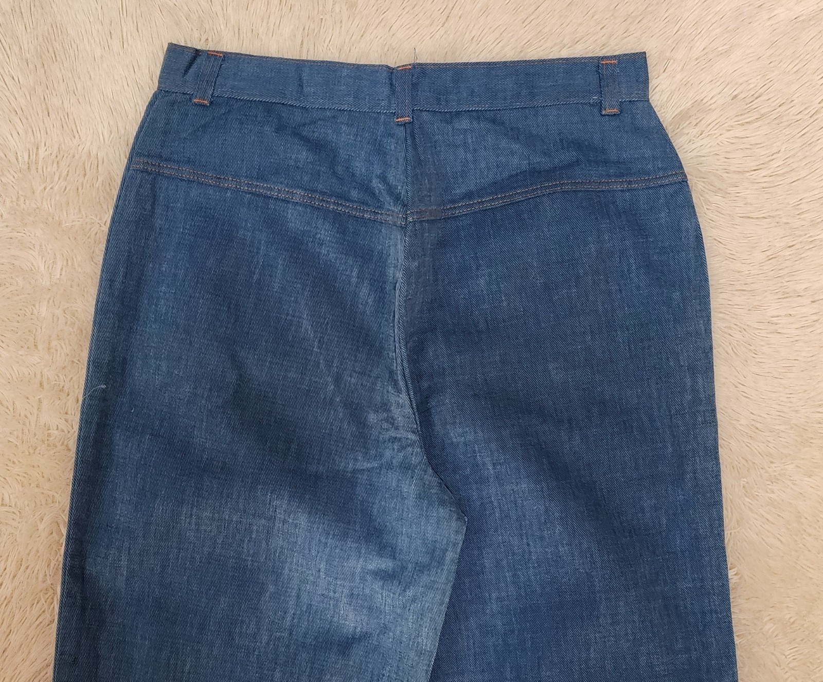 Vintage 70s Sears High-Rise Blue Jeans Size 10 Tall Flare Bell Bottom Pants