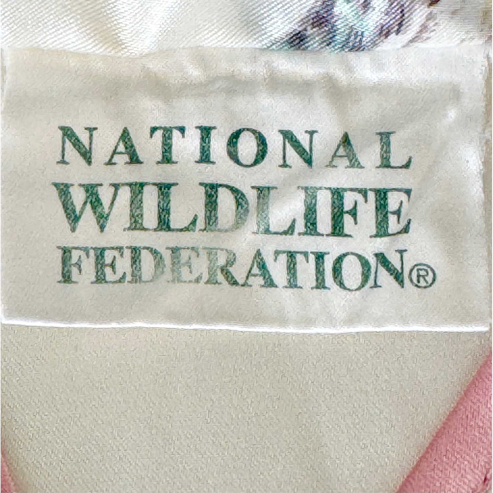 National Wildlife Federation Robe Womens L Cream Pink Hummingbird Vintage Satin
