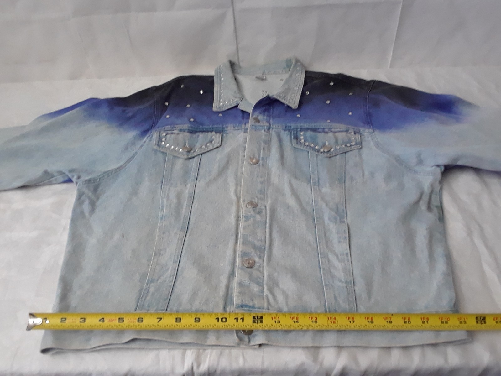 Vintage Denim Jacket Size Large JUST BRASS INC. Freeport NYC Large U.S.A. Made