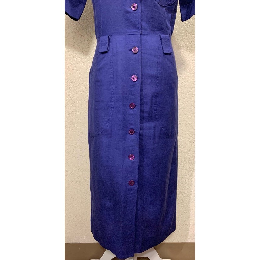 The Kollection LTD Vintage 70s Purple Retro Button Maxi Dress Women’s 28W