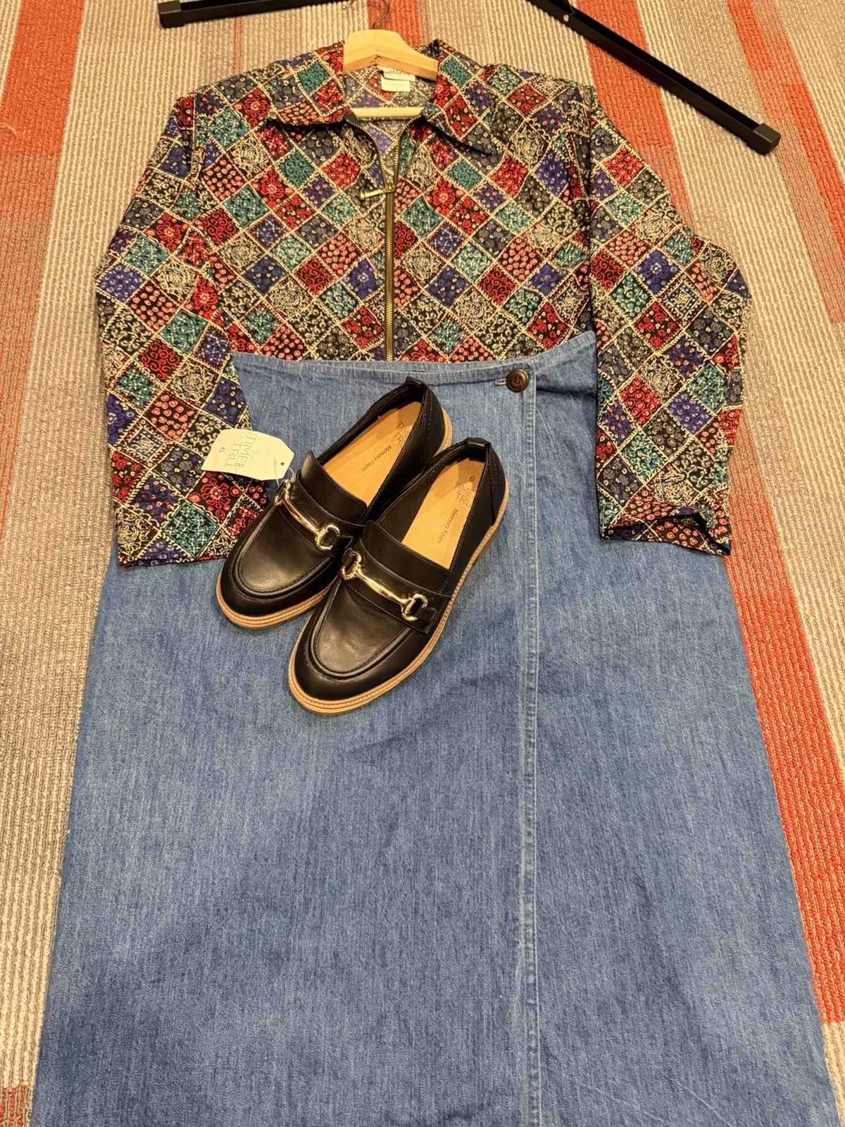Ralph Lauren Country Denim WrapFront Midi Skirt Vintage 1980 100% Cotton Size 12