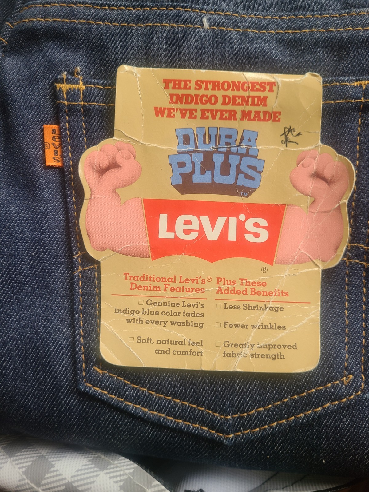 VTG Levi’s 551 14 Dura Plus W24 X 27L 10″ Big Bell Bottom Deadstock Orange Tab