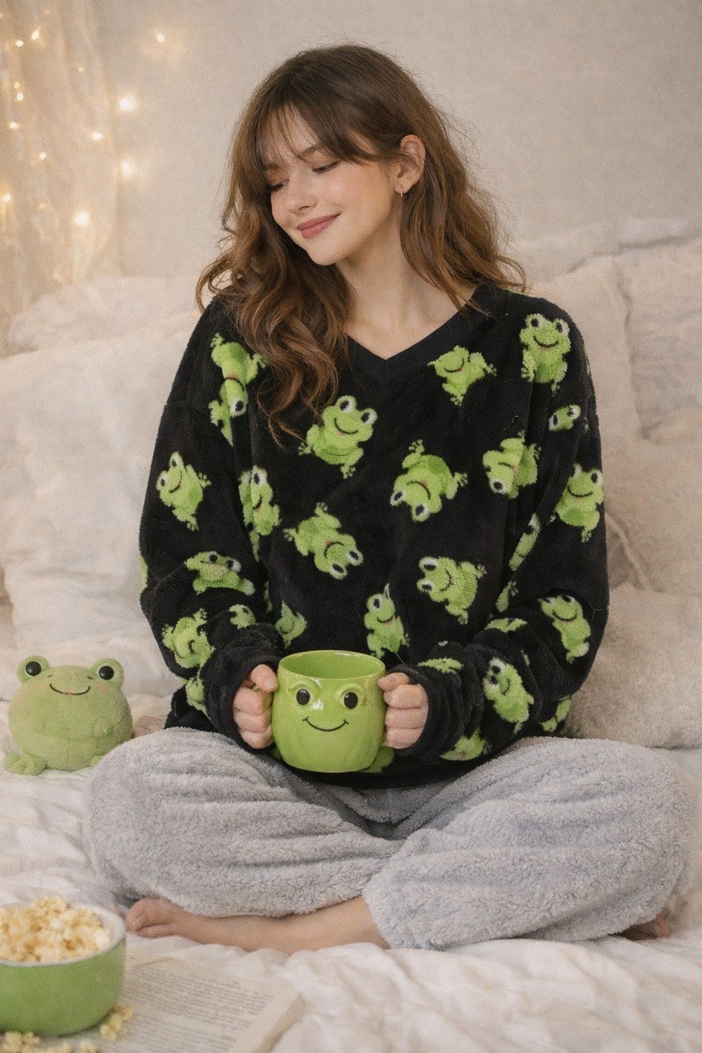 Frog Kawaii NatureCore Cozy Comfy Fairy Froggy CottageCore Pajama Sweater 🐸✨