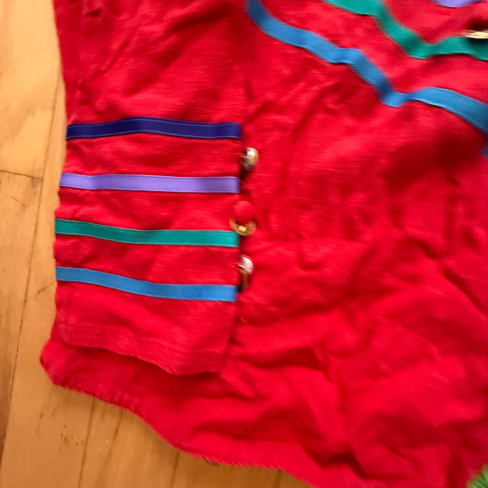 Vtg Southwest Theme Jacket Cotton Pockets Papike Wear OS Red