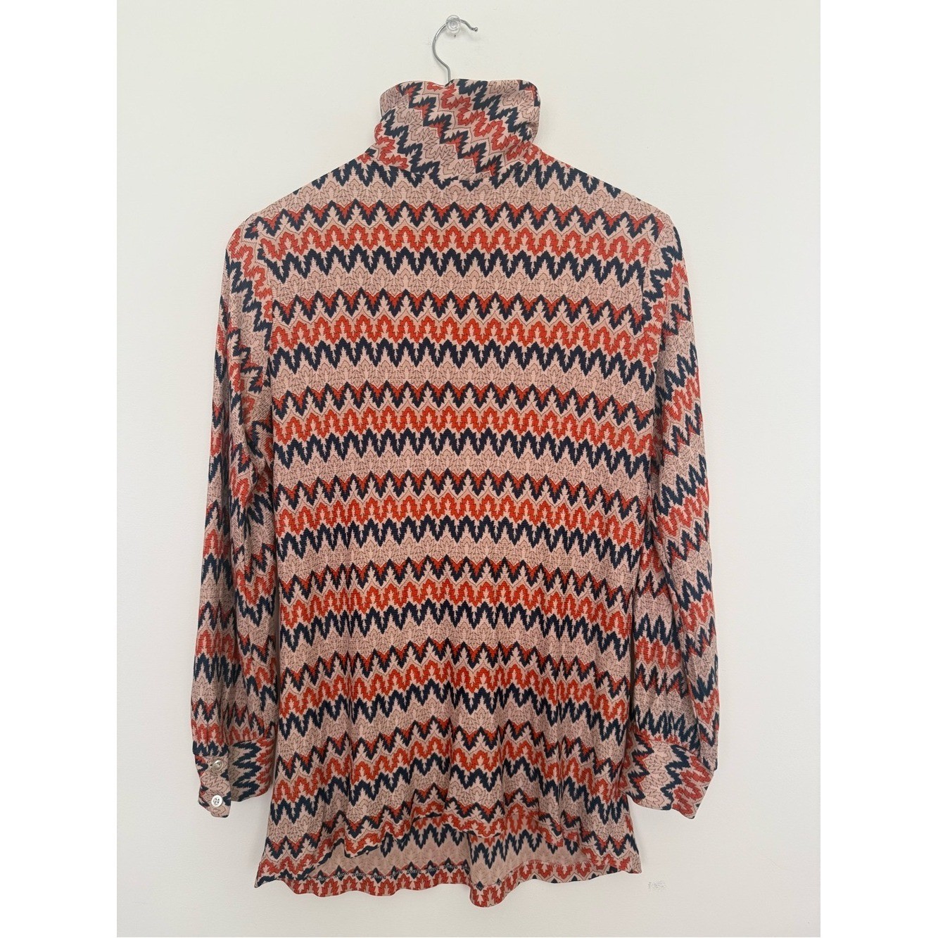 Vintage Quarter Zip Mock Neck Top Cover Up Tunic Size 18 (M) Coastal Grandmother