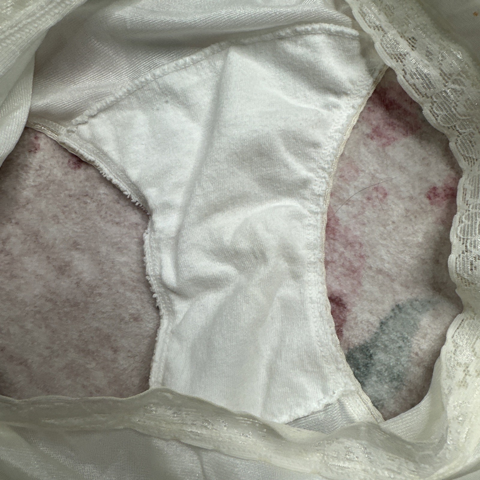 Vtg Panties Sheer Nylon Brief Granny JMS 10 3XL Ivory Off White Satin Lace Trim