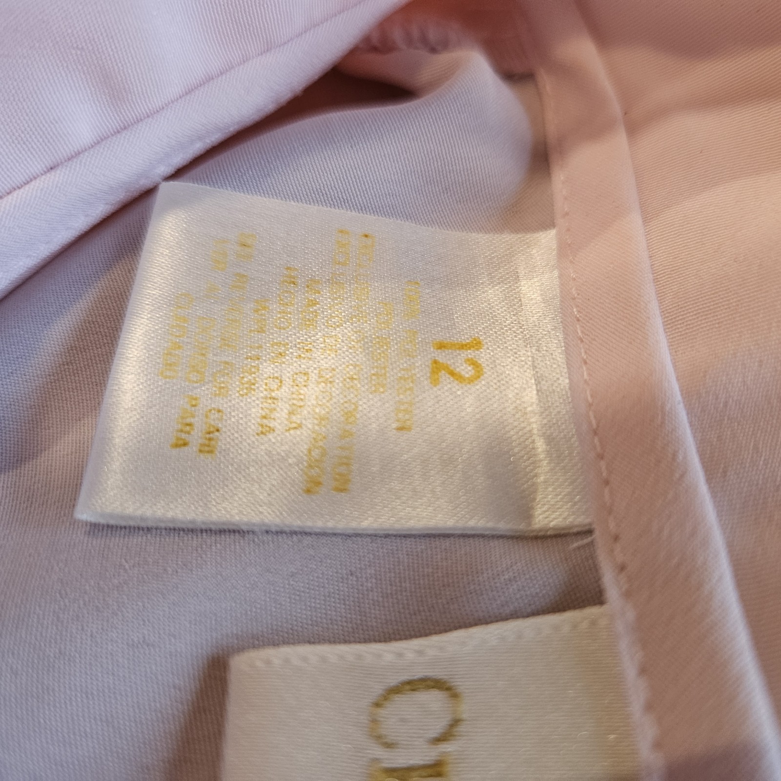 Christie & Jill Silk Embroidered Button Down Long Sleeve Blouse Pale Pink 12