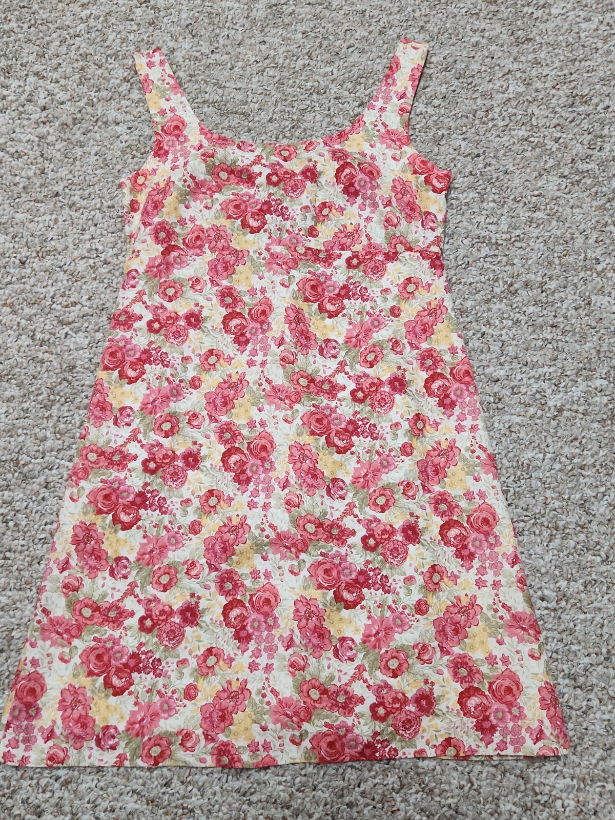 Vintage Laura Ashley UK Floral Linen Dress Cottagecore Romantic Midi Size US 4