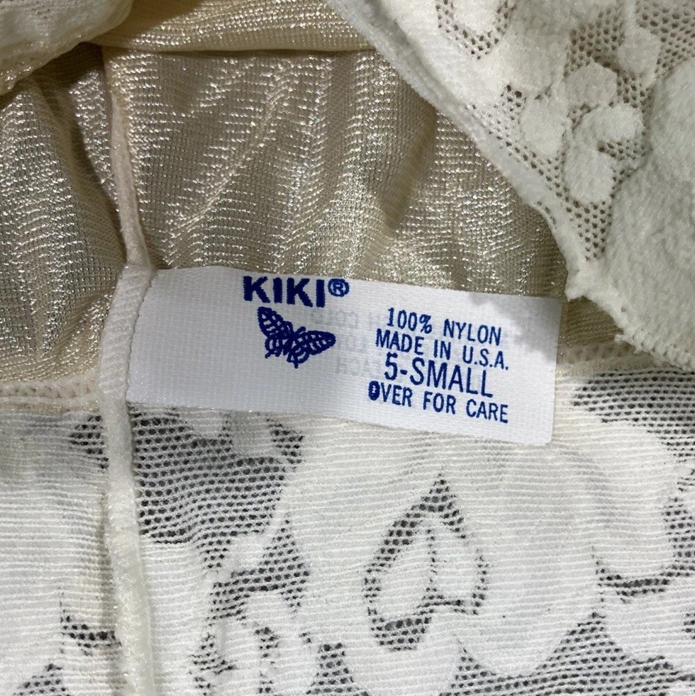 Vintage Kiki Bikini Brief Panties Yellow Gold Nylon w/Lace Waist Size 5 Small