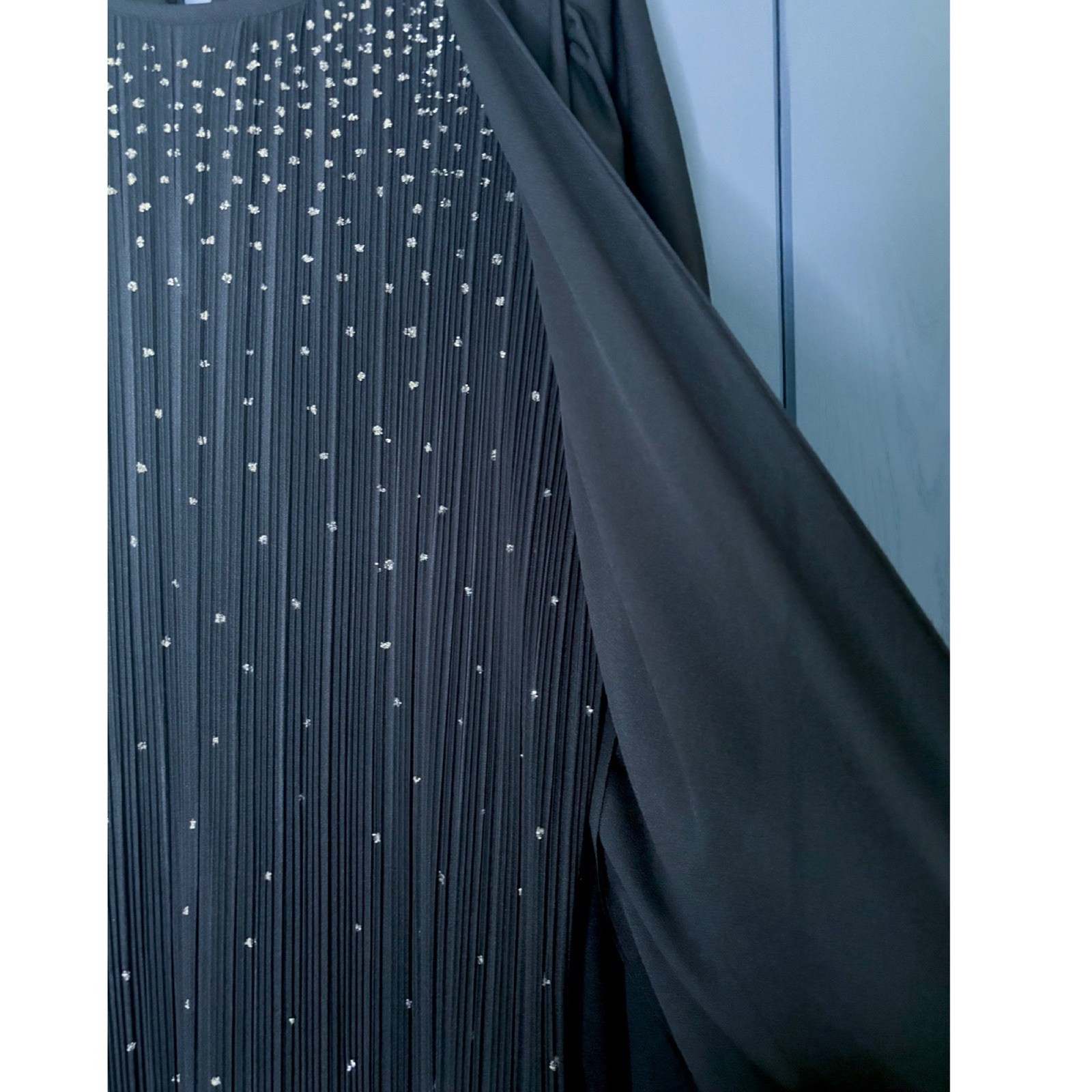 Vintage Black Sparkle Pleated Dress Size 22W Whimsygoth Goth Witch Core Costume