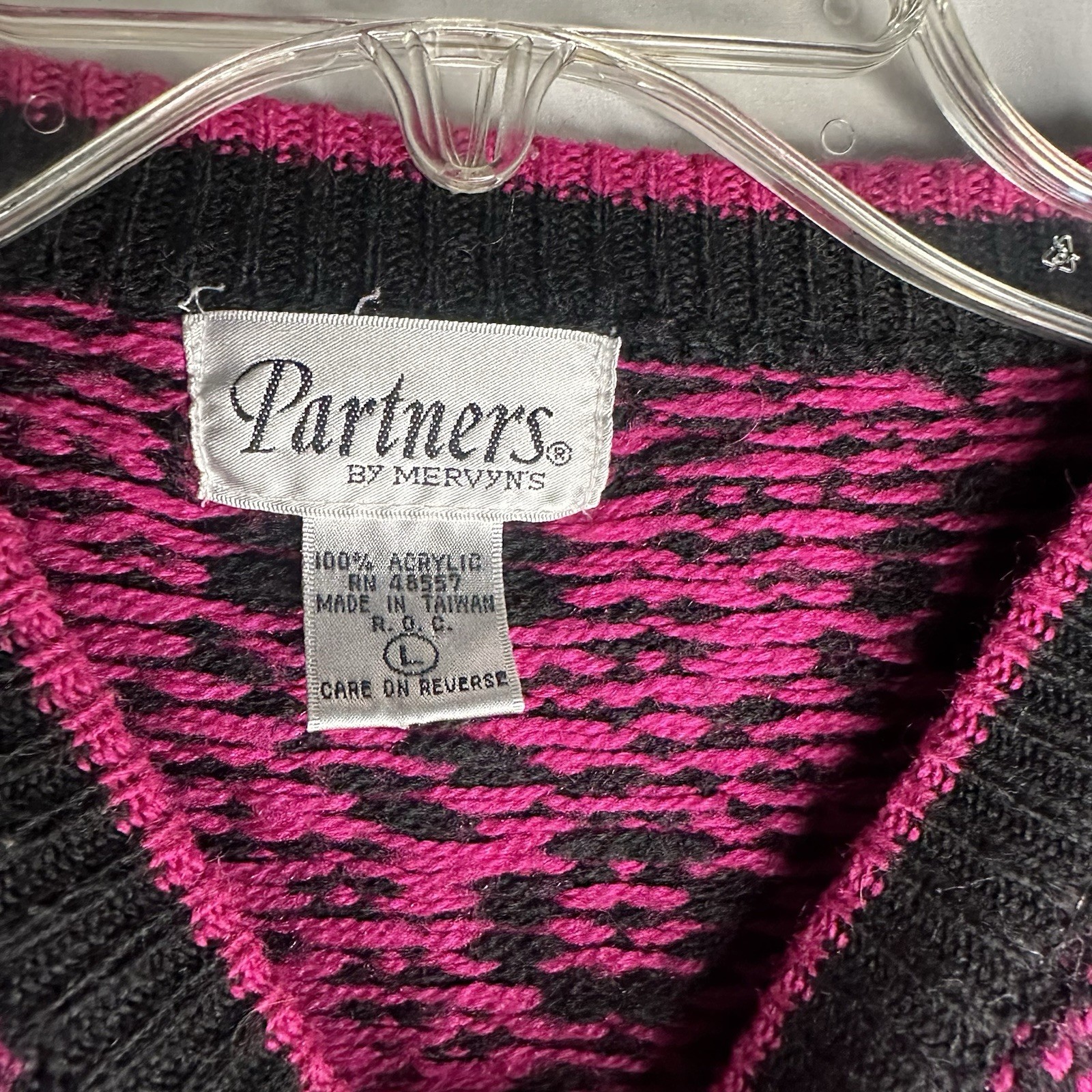Vintage Women’s Large Multicolor Floral Sweater Partners By Mervyns Pink Blue