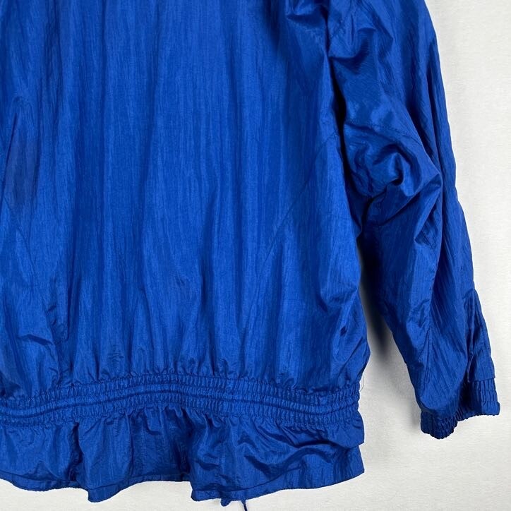 Women’s 1X Windbreaker 90s Silvercord II Blue Purple Retro Full Zip Jacket Vtg