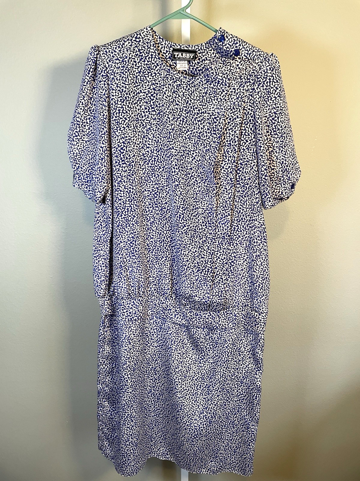 Vintage Tabby Dress 10 Evening Wear USA Blue White Grunge Costume Play Dress up