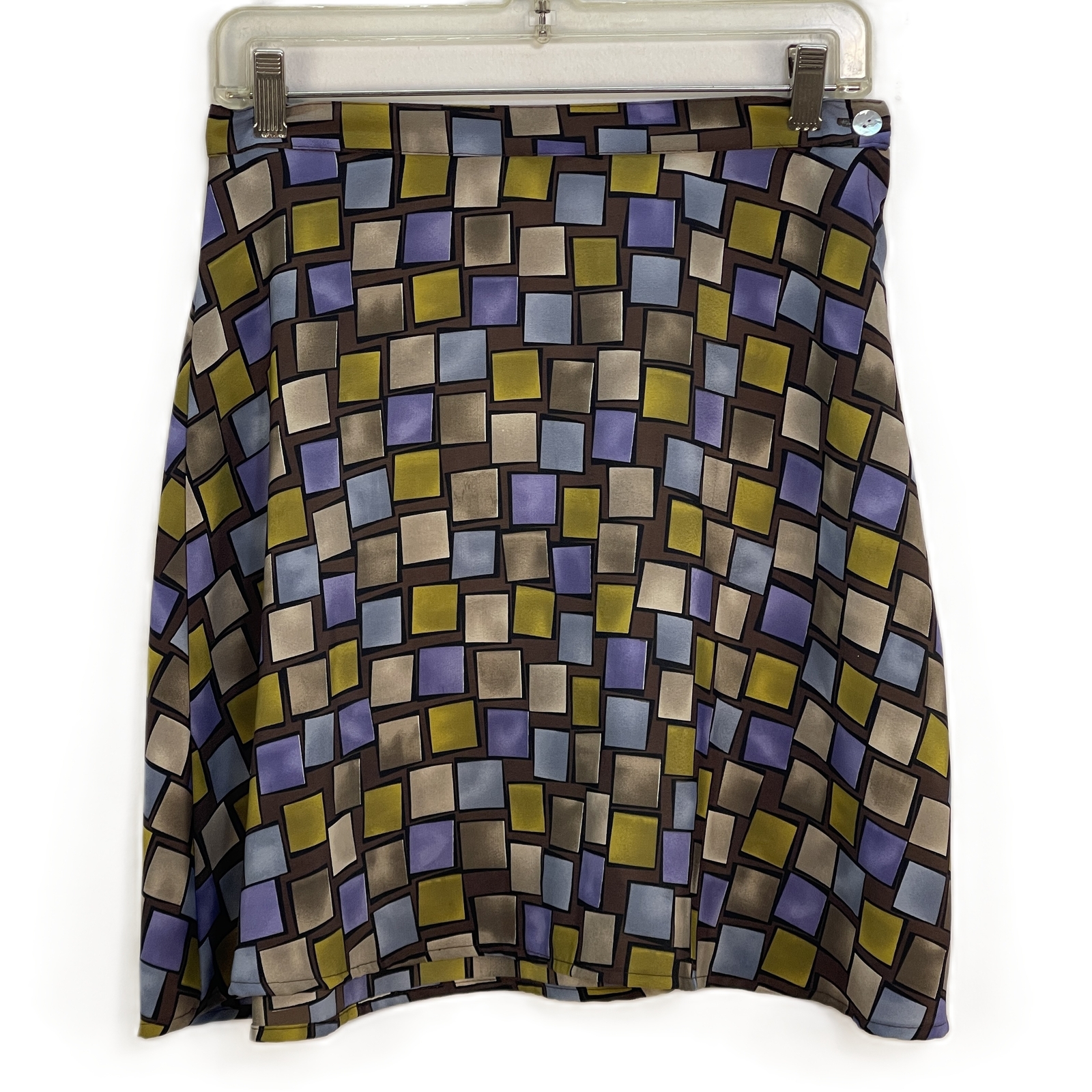 Jay Jacobs Multicolor Geometric Square Pattern A-Line Skirt Size 9
