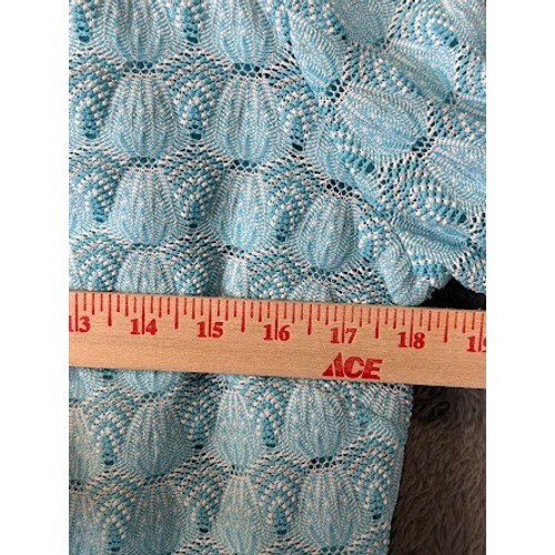 Vintage Marty Gutmacher 70s 3 Piece Set Blue Lace Knit Jacket Shell Pants Suit