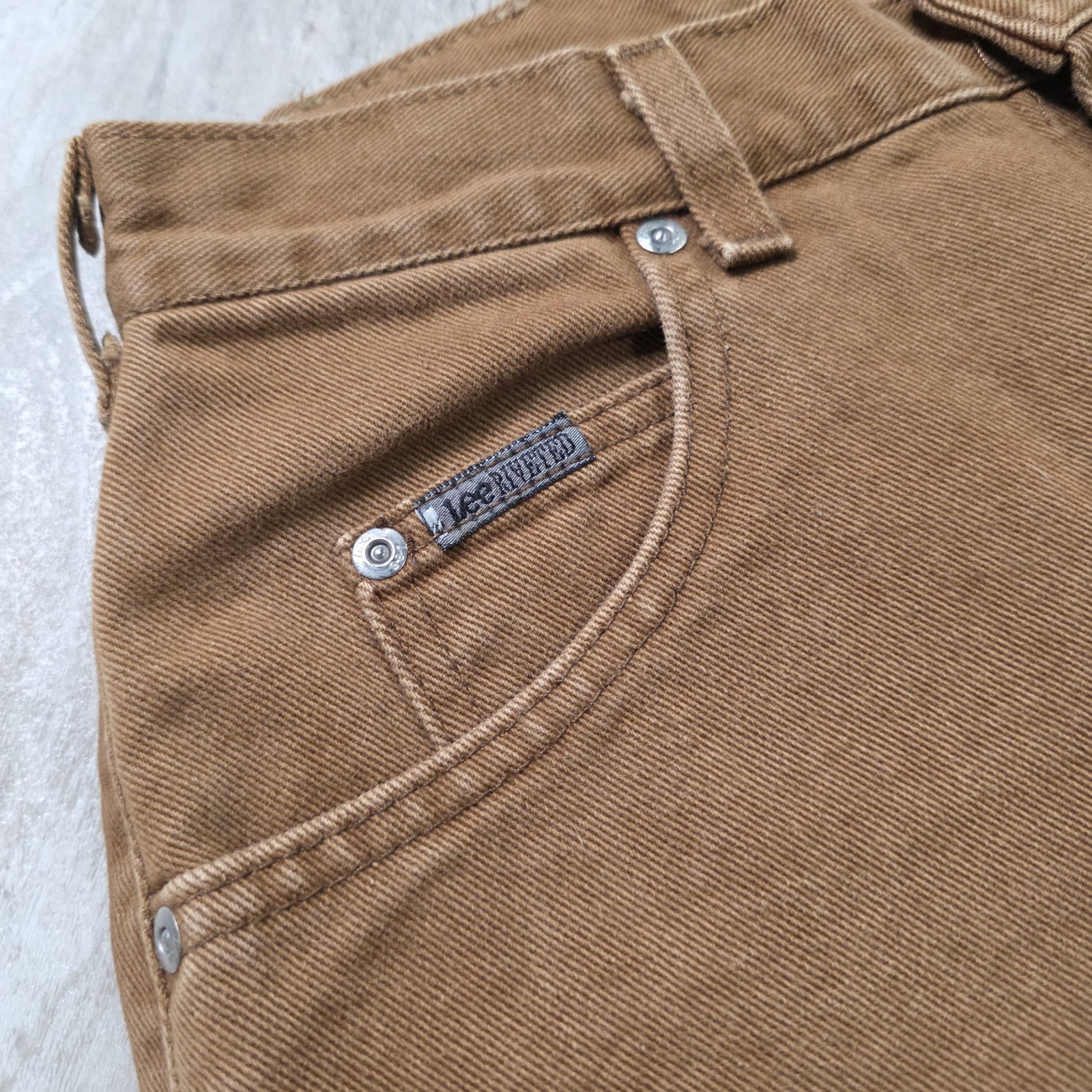 Vintage LEE Rivited Brown Denim Jeans Size 10 Medium