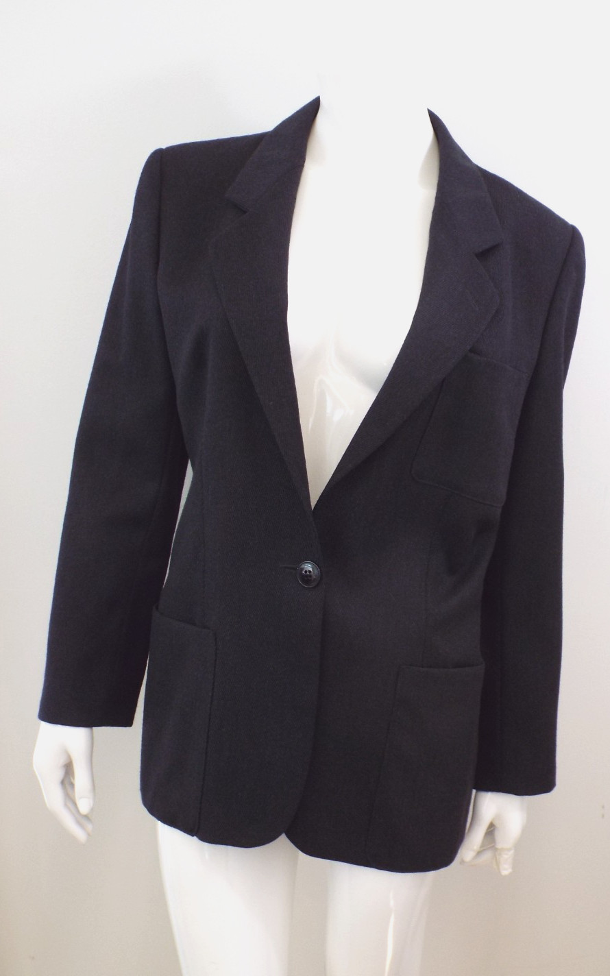 Vintage Giorgio Armani Charcoal Gray Wool Blazer Suit Jacket Italy Size 42