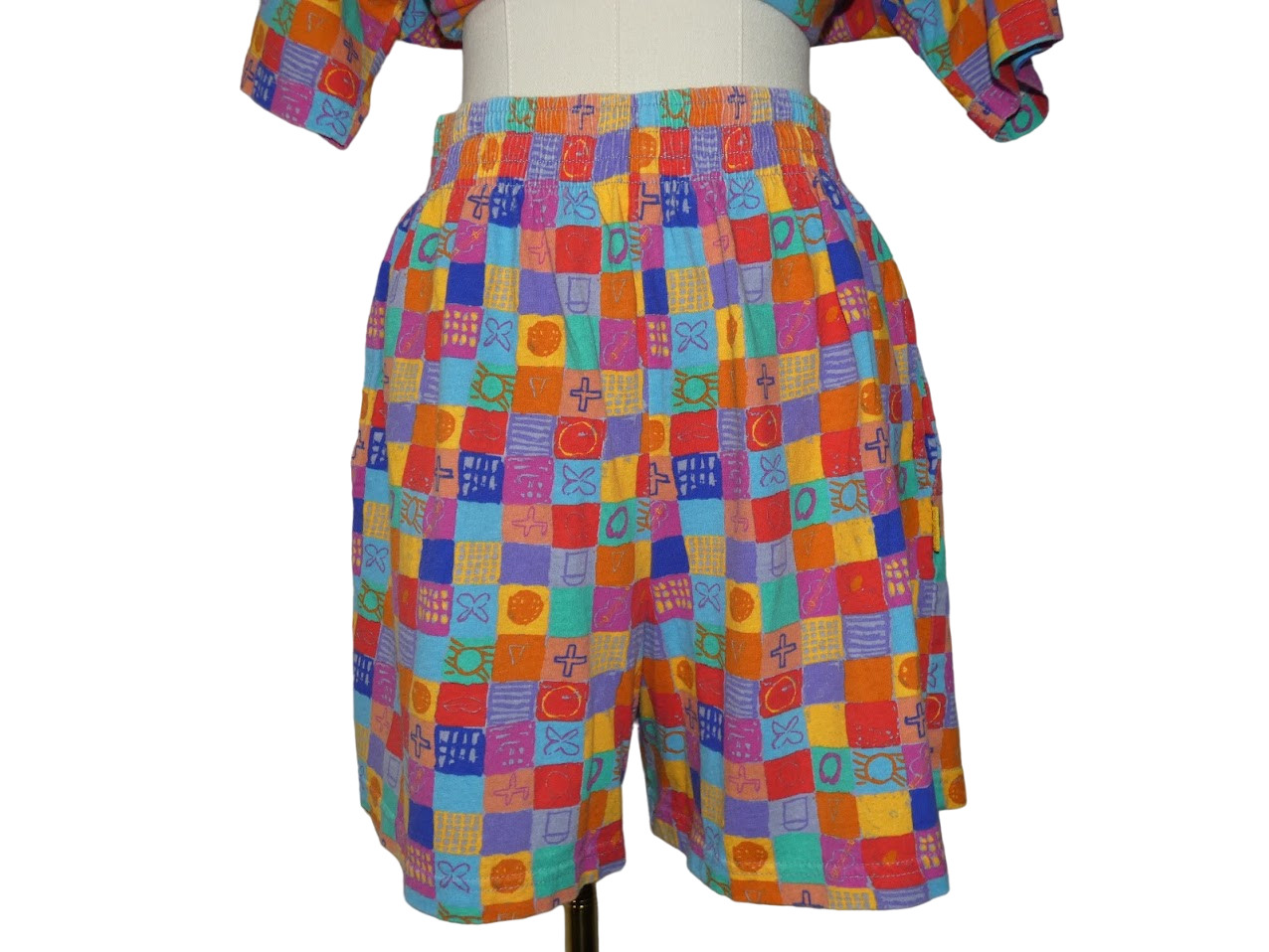 Vintage 90s Ken Done Art & Design All-over Print Shorts T Shirt Co-ord Set Sz L