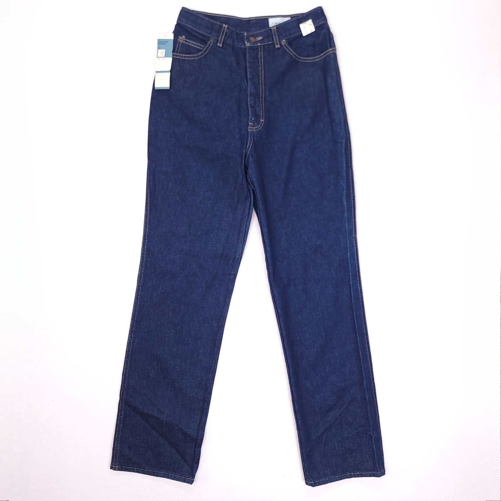 Deadstock Calvin Klein Womens High Waist Cigarette Leg Jeans Dark Wash USA 12