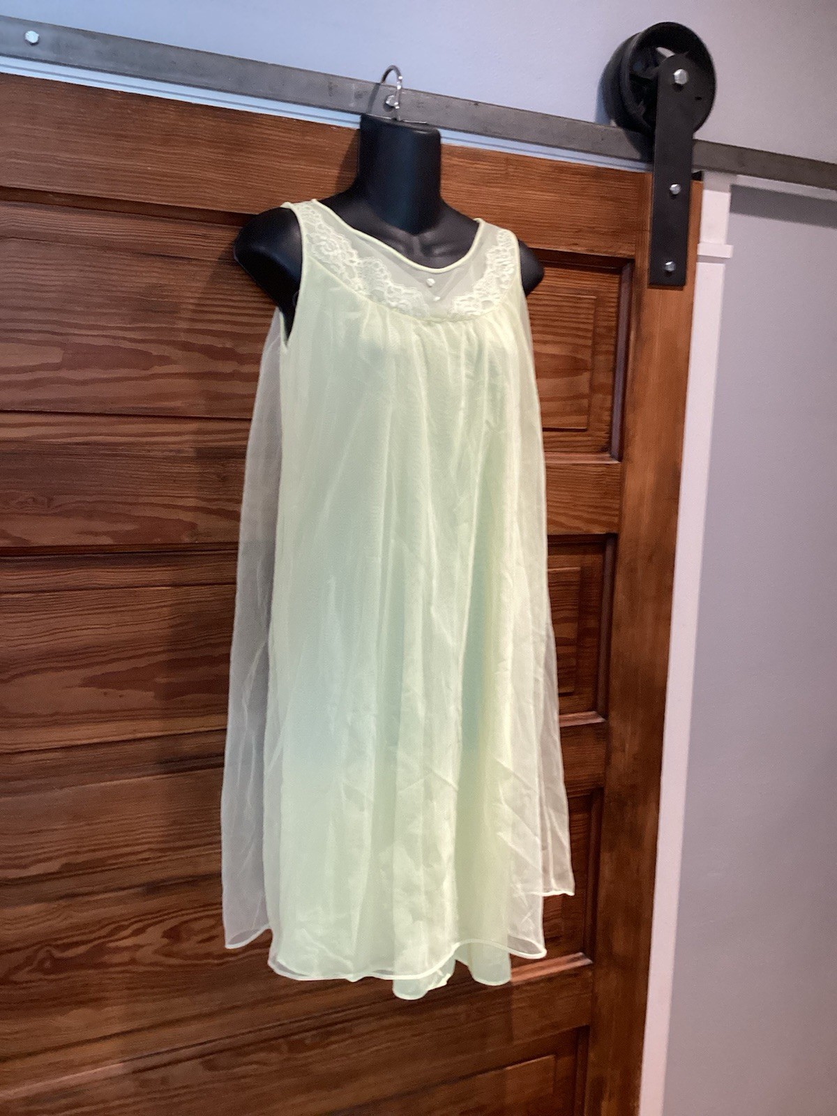 VTG 60s Radcliffe Sheer Yellow Baby Doll Nightgown Nylon SZ Medium Med MCM