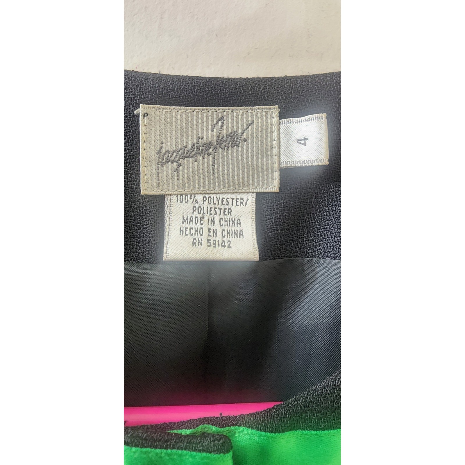 Jacqueline Ferrar Vintage Rainbow Stripe Ribbon Blazer Gold Metallic Trim Size 4