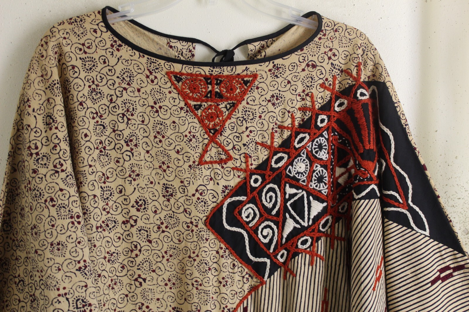 Vintage Very Funky Indian Ethnic Art-to-Wear Lagenlook Tribal Art Dress M L XL