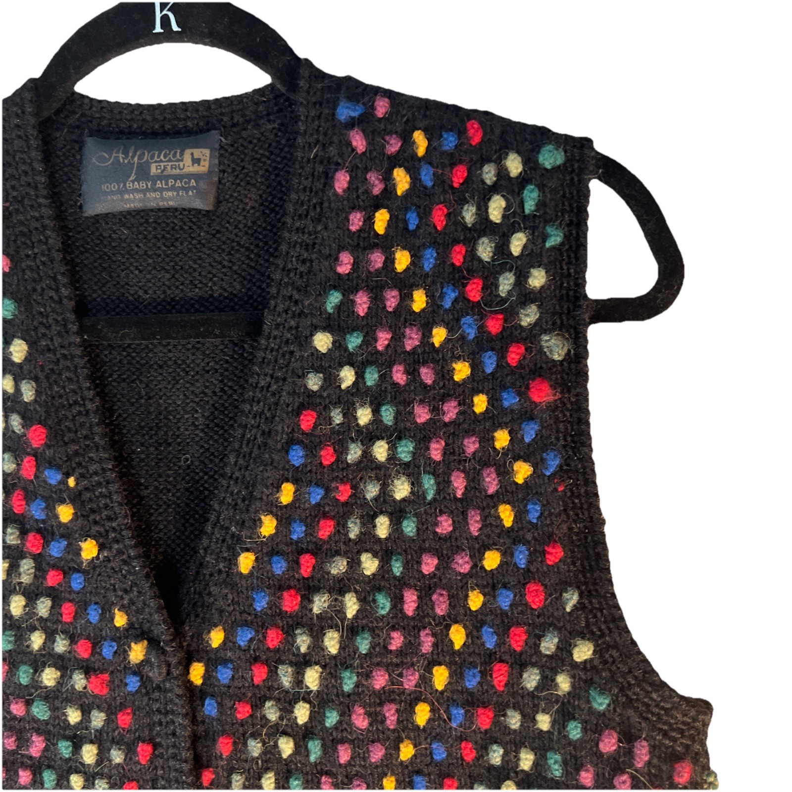 EVC 💯Baby Alpaca Peru Links Knit Button Front Sweater Vest M/L