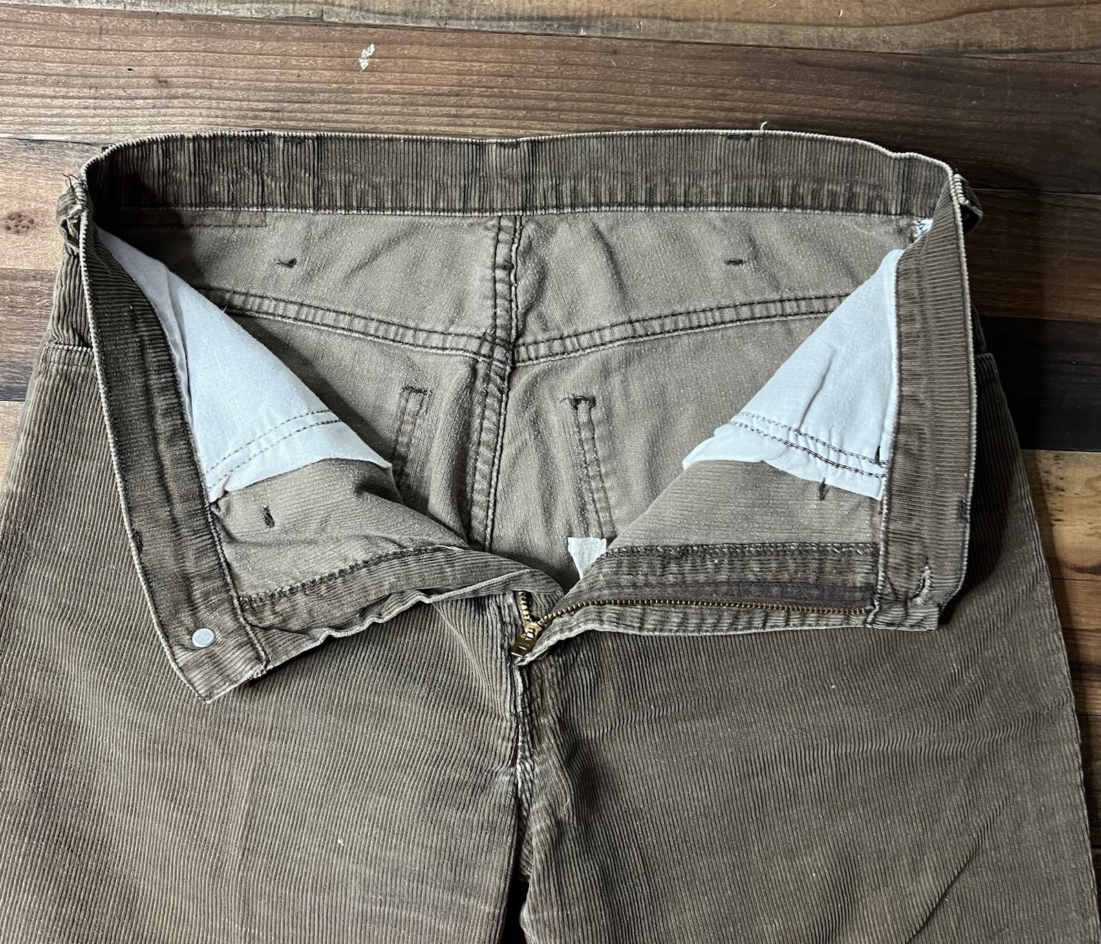 Vintage 70s 80s Gap Pioneer Corduroy Pants Size 31 X 33 Brown Straight Leg