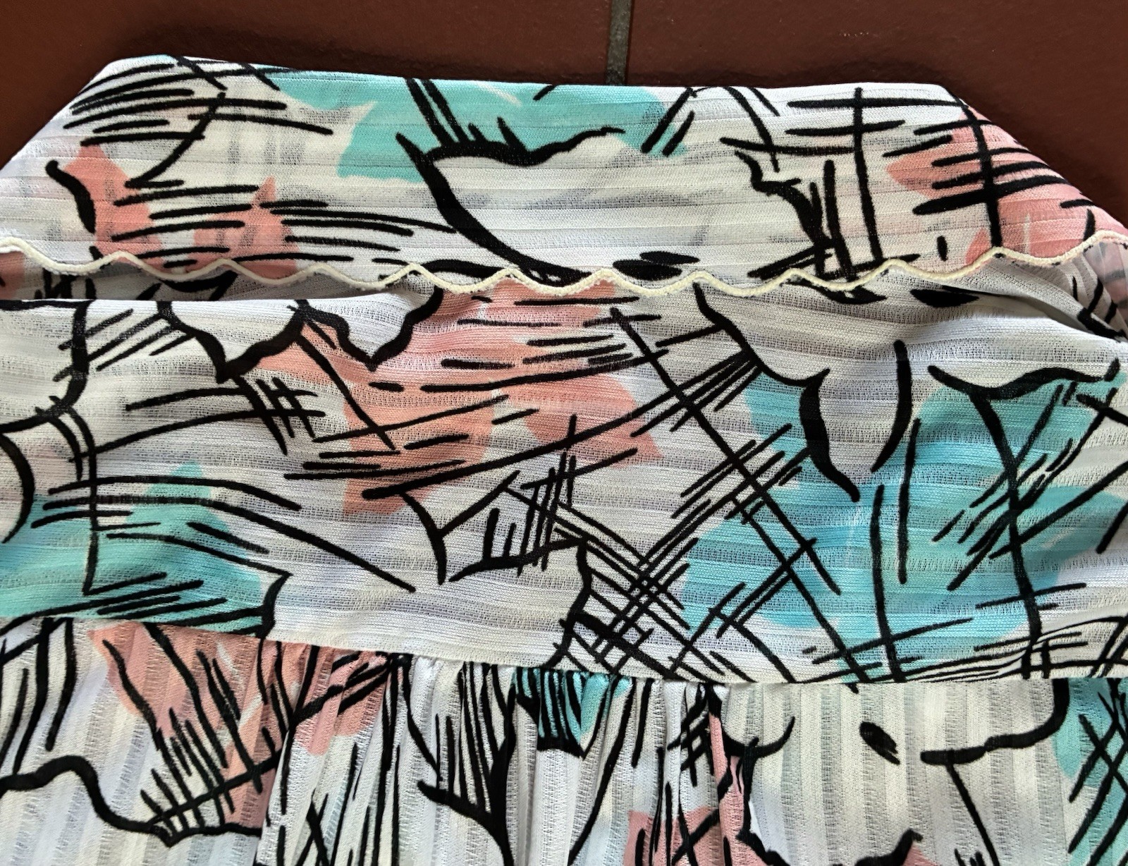 Vintage 80s Graff California Wear Abstract Floral Blouse Grandma Core M USA Made