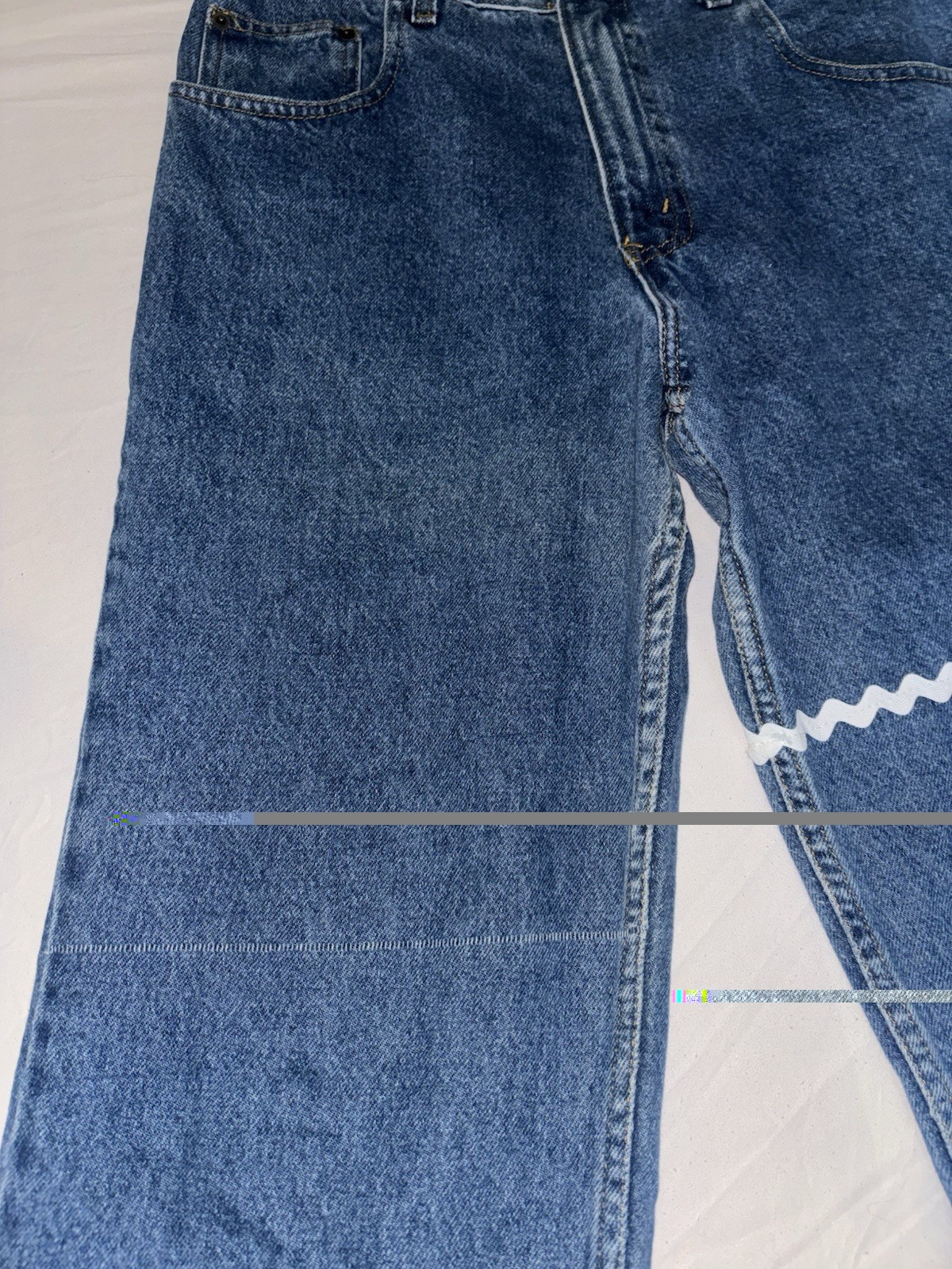 Customized Arizona Jeans Vintage Bell Bottoms 70s Geometric Print 33×30 Purple