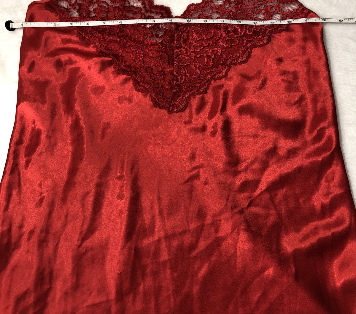Womens Romance Du Jour California Inc Red Vintage Lingerie Teddy Gown large