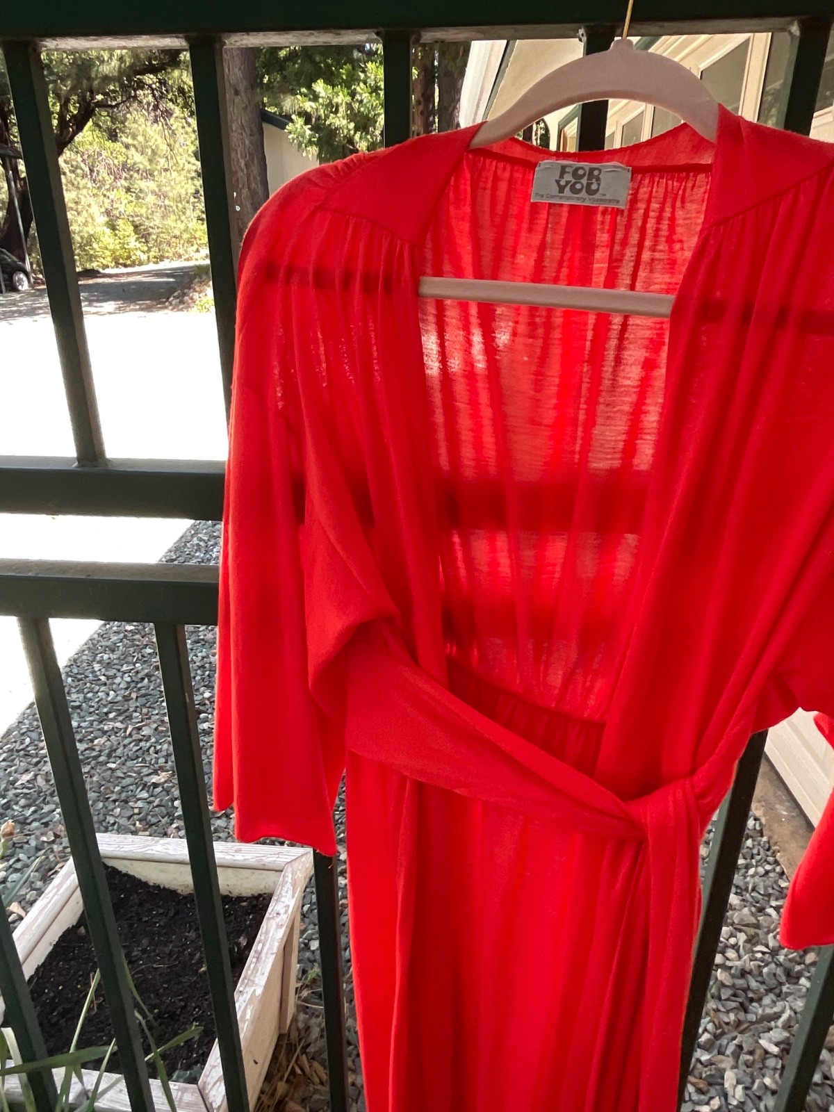 BP-VINTAGE VASSARETTE FOR YOU RED/ORANGE ROBE LADIES W/BELT COTTON/POLYESTER