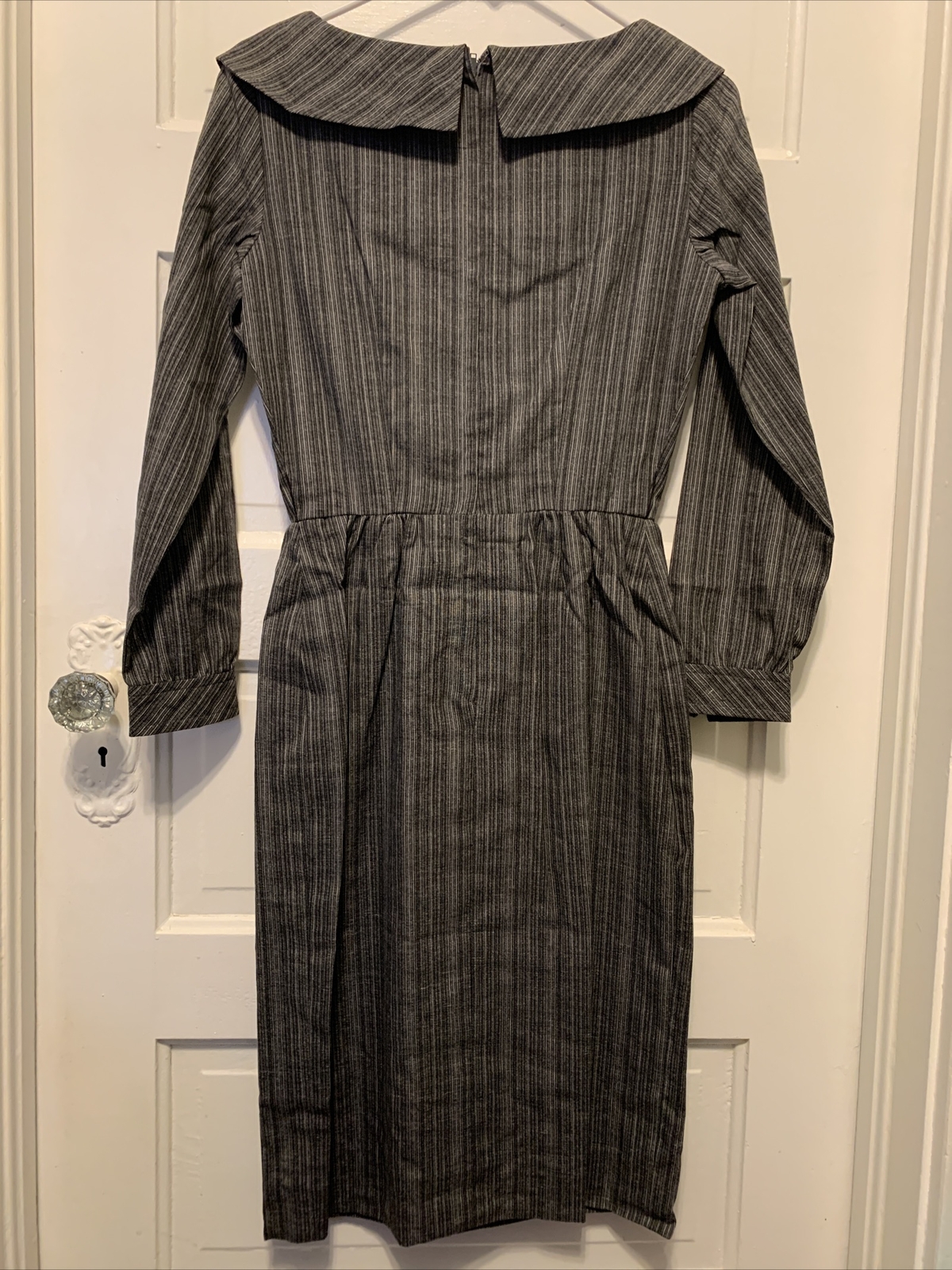 VINTAGE MID CENTURY WIGGLE PENCIL GRAY DRESS SECRETARY GEEK 40’s CALIFORNIA