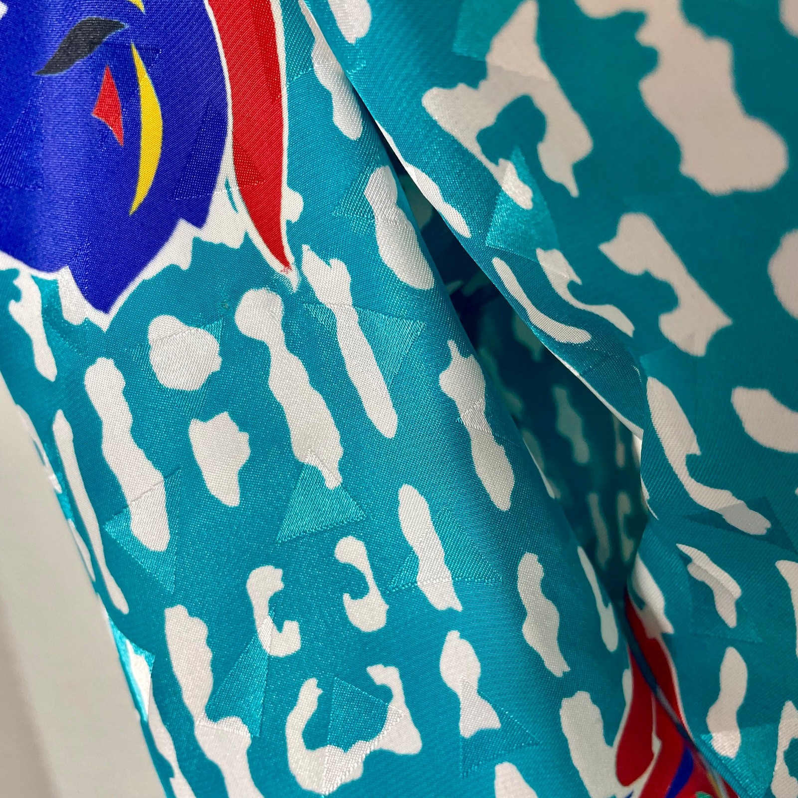 Vintage 80s David Warren Vibrant Blouson Dress Floral Short Sleeve Collared Sz 8