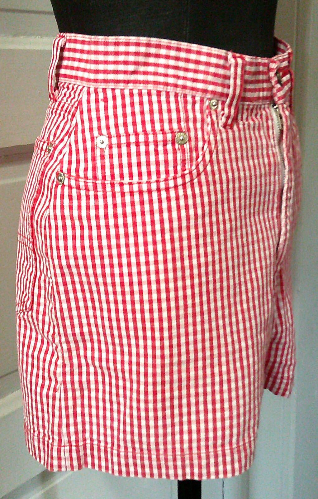 90’s No. 4 EXPRESS JEANS Red Check Old School Shorts 5 / 6