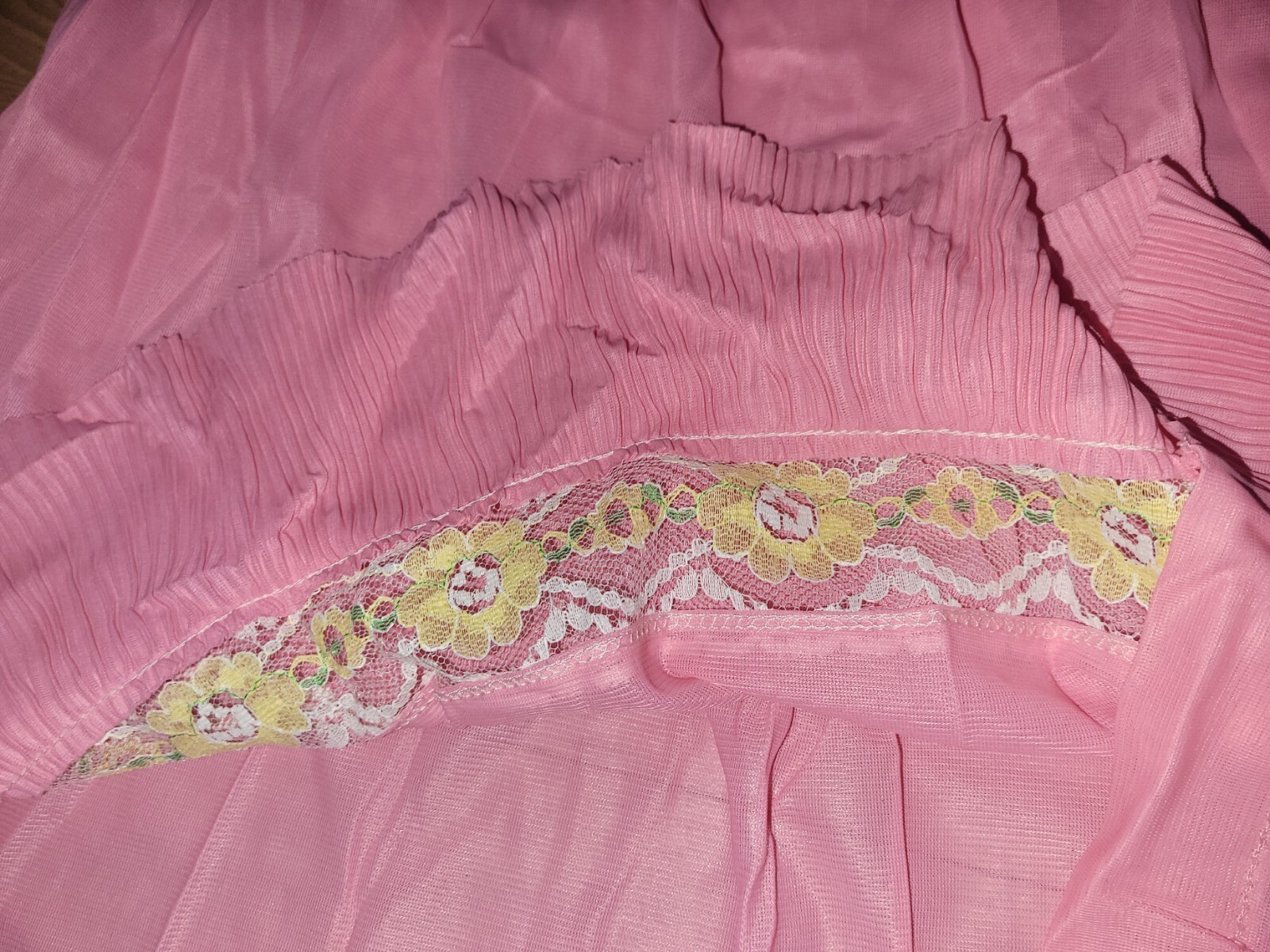 Vtg. LOT OF 3 Movie Star Lingerie Lace Slip Size Small USA Yellow Pink Black