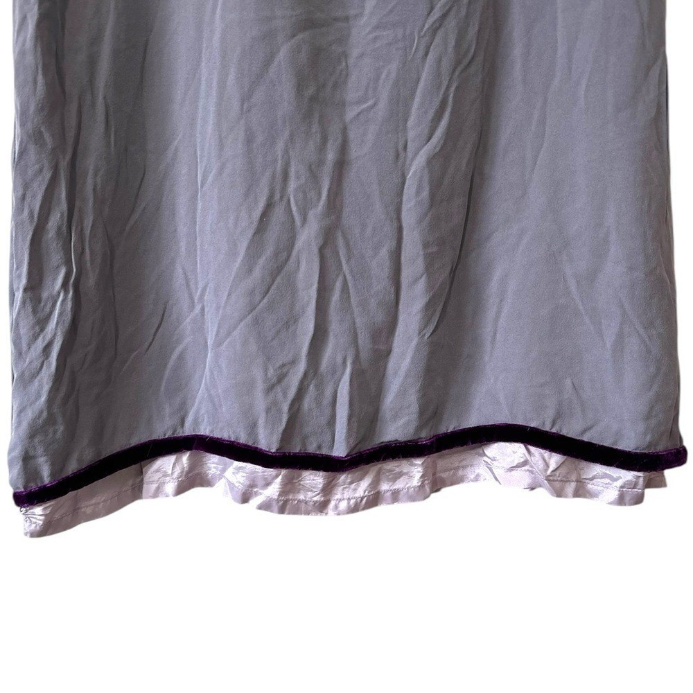 Vintage Silk Velvet 2-Piece Midi Skirt Set Lavender Purple Retro Mod 90s Sz 14