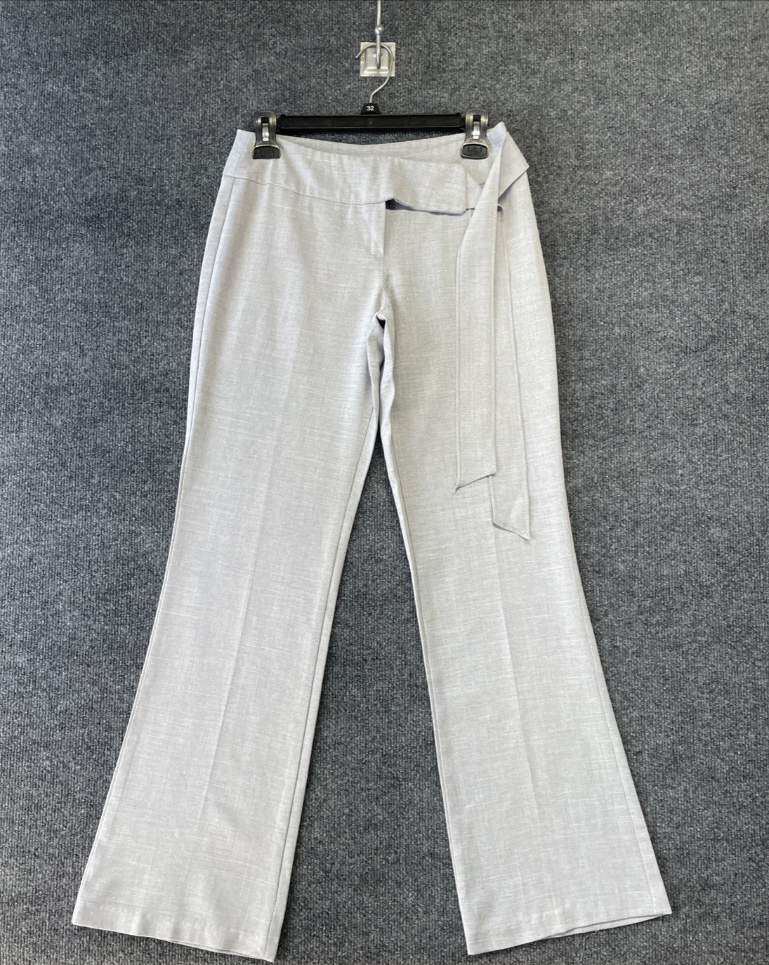 Vintage Juniors Tie Front Gray Dress Pants Slacks 90s Odds n’ Evens Made in USA