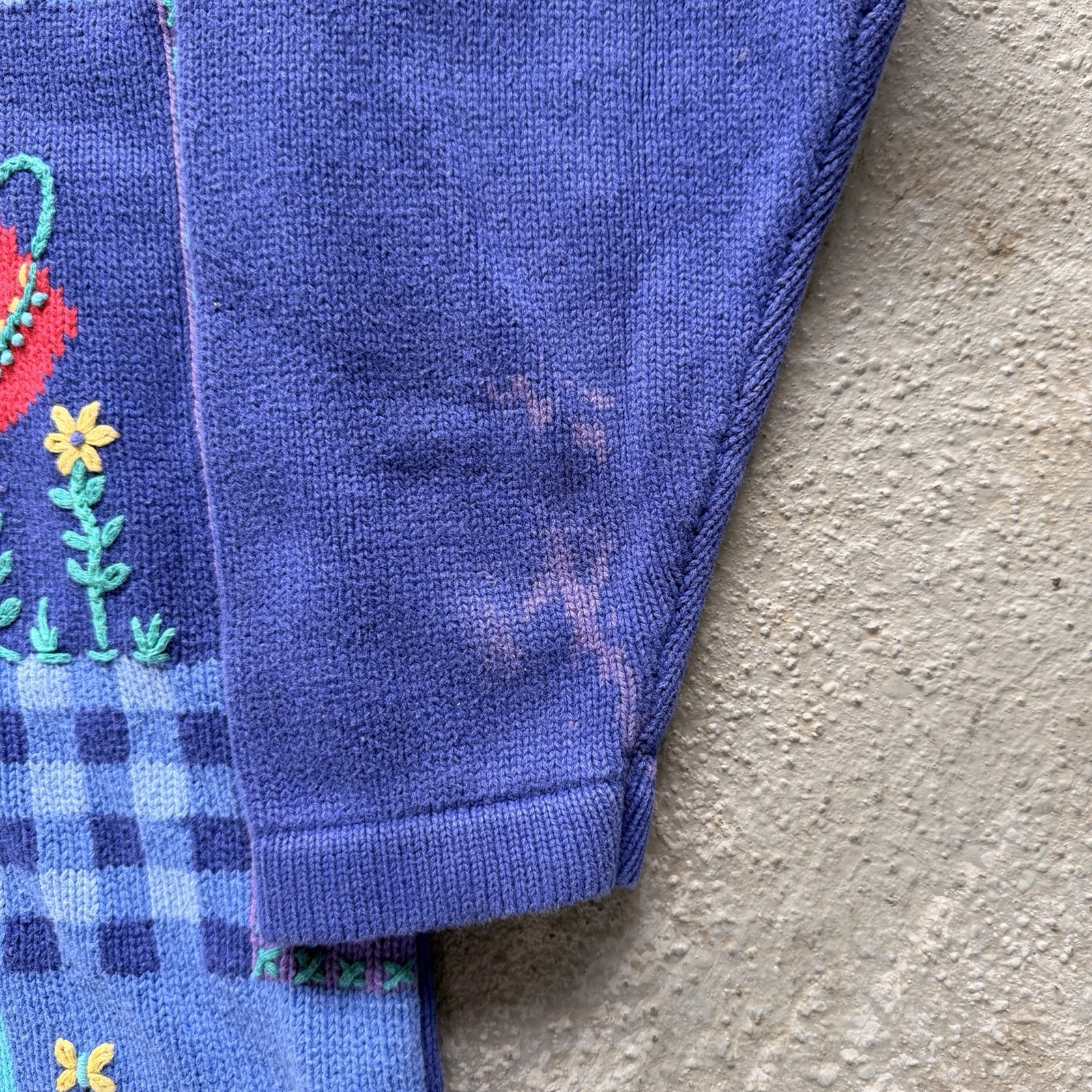 Tulchan Women’s Blue Shepard Sheep Flock Vintage Sweater
