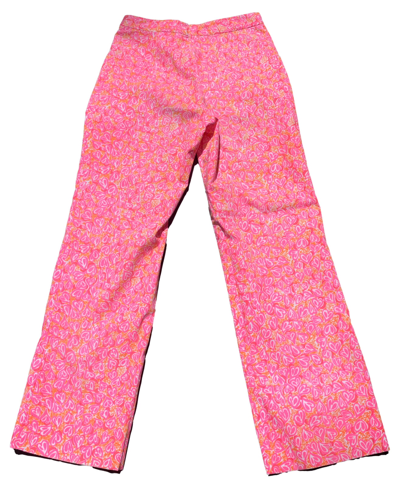 LILLY PULITZER Vintage 1960s Women’s Pink Heart Orange Flower Pants – Sz XS/S