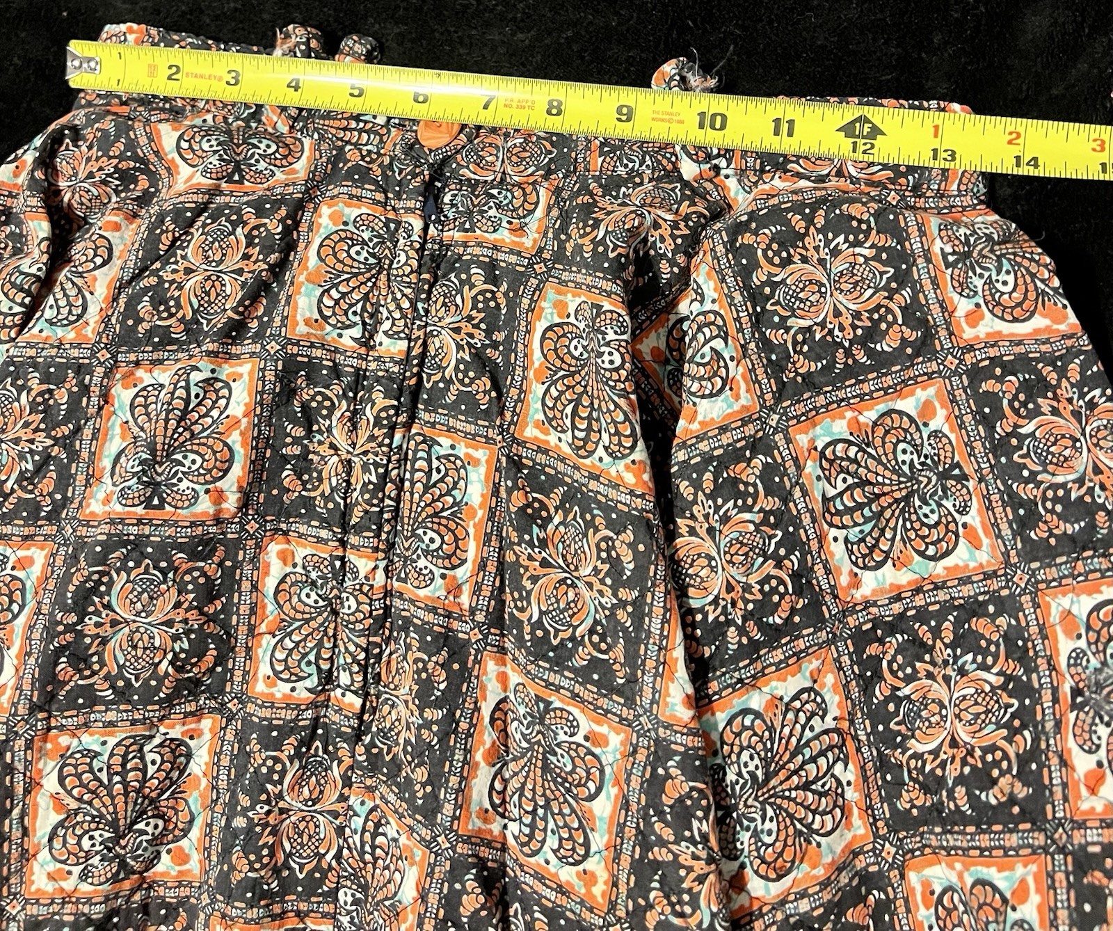 True VTG 50s Quilted Rockabilly Circle A-line Fit & Flare Skirt sz S