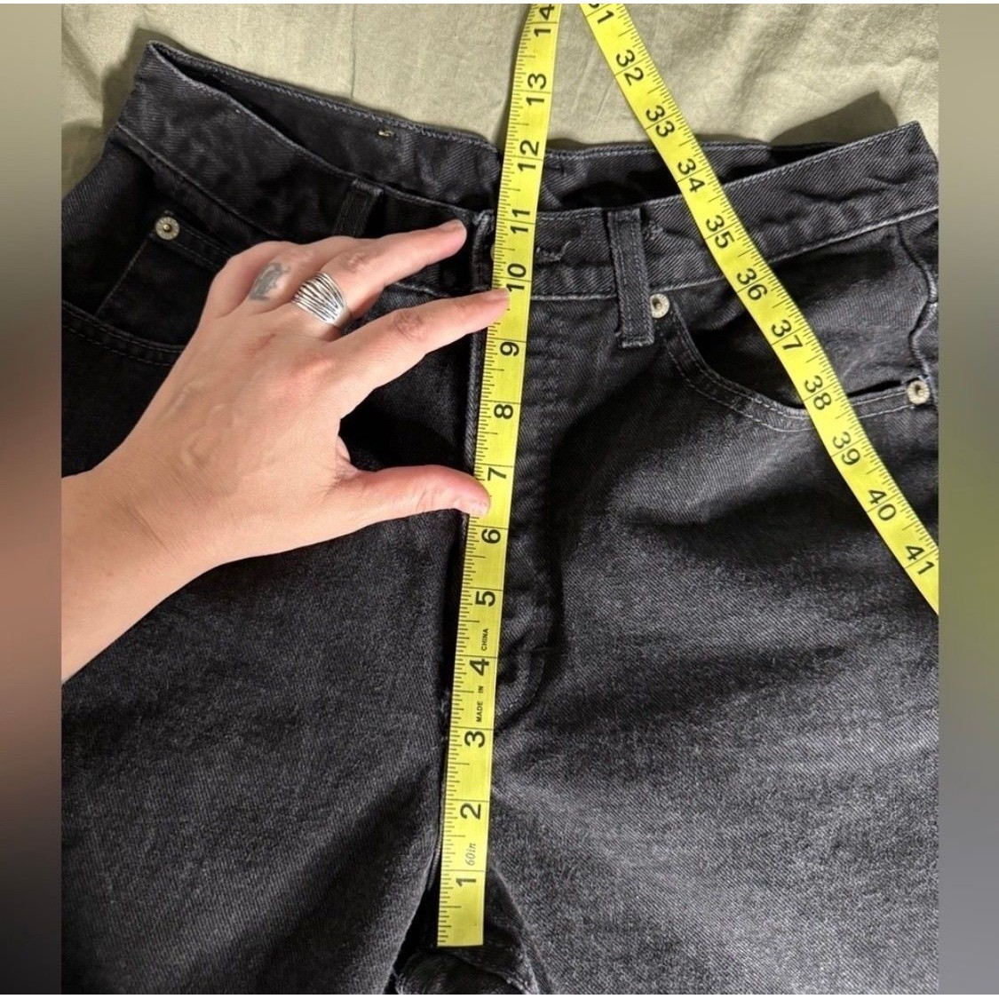 Vintage Calvin Klein Black Jeans 26×39 Size 10 Made in USA 100% Cotton 90s Y2K