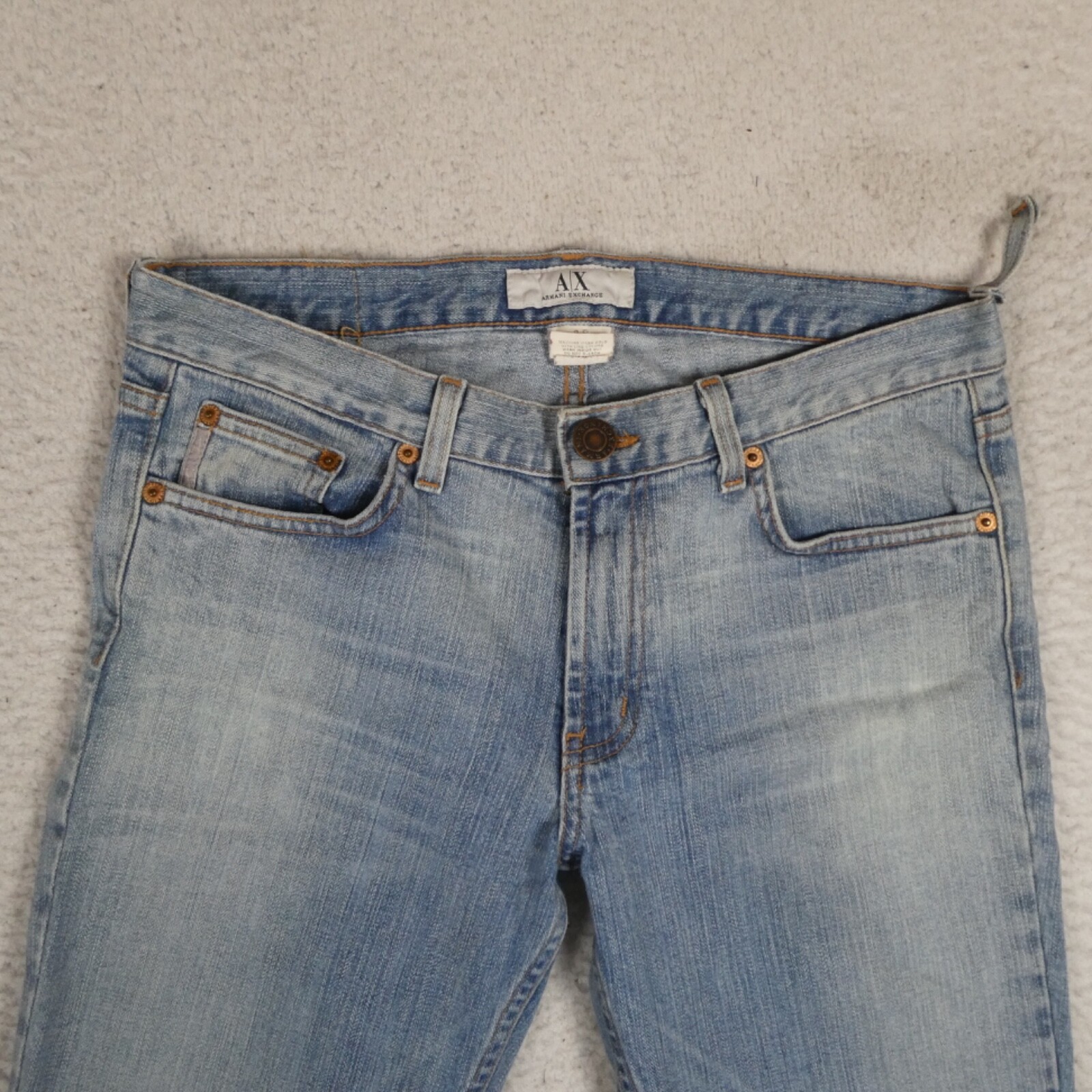 Vintage Armani Exchange Jeans Women Size 8R Light Blue Denim Wash Made in USA