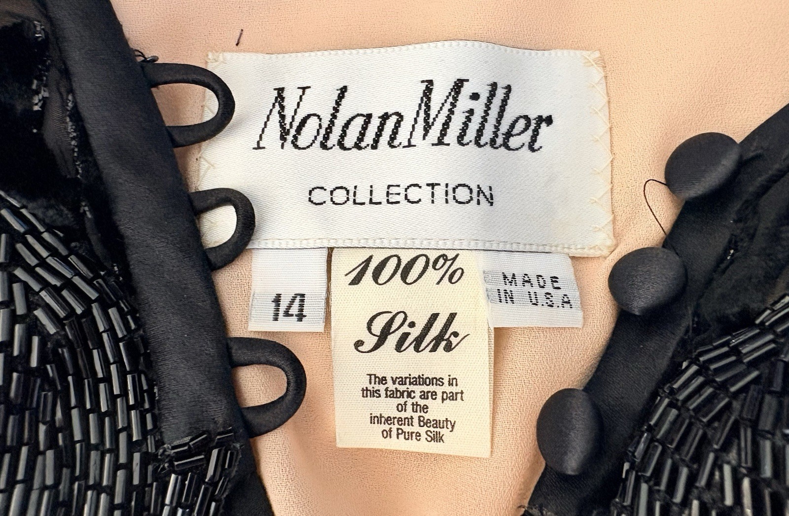 80s NOLAN MILLER Dynasty Black Velvet Burnout 100% Silk Art Deco Gown Size 12/14