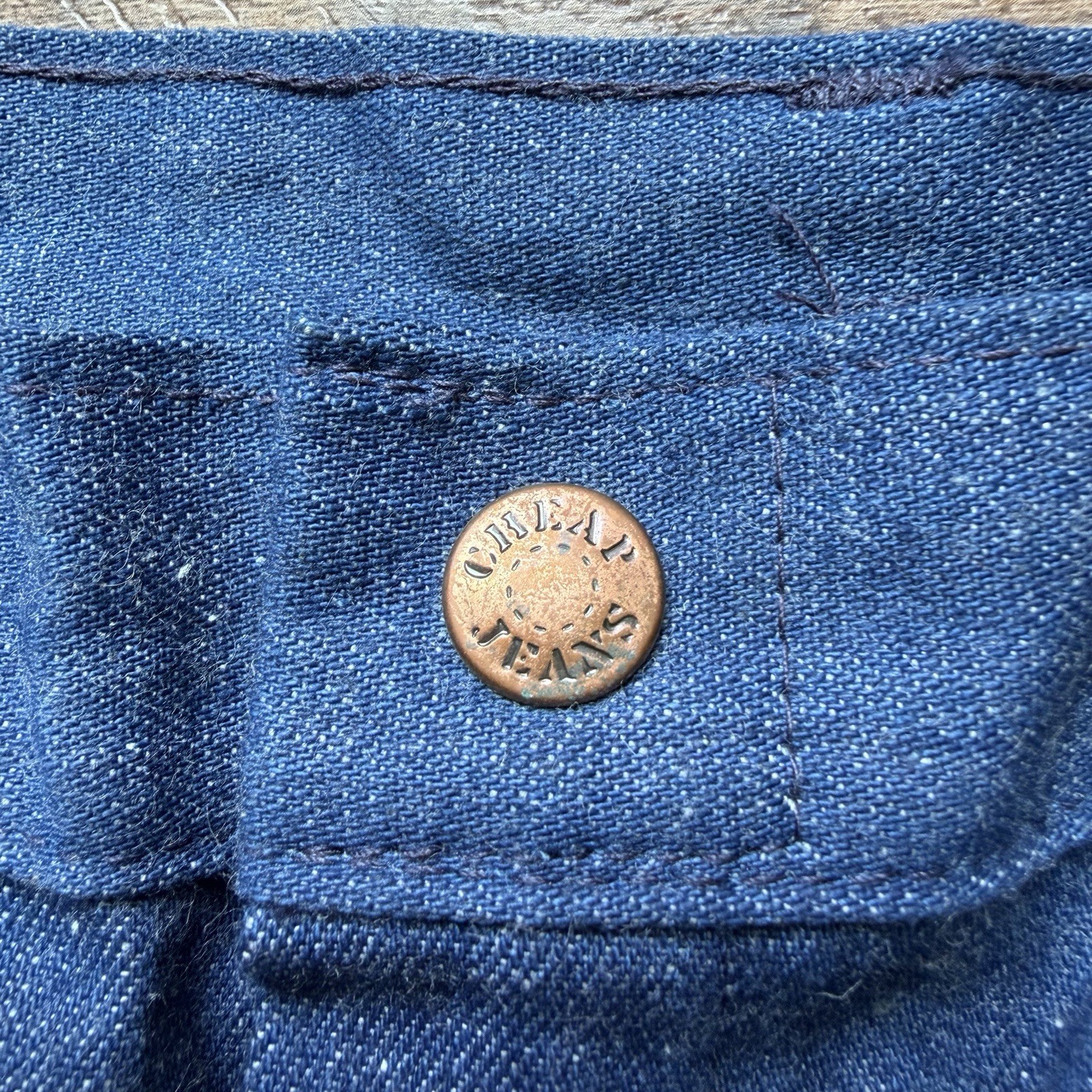 NWT Vintage 1970’s Womens 29” Cheap Jeans Deadstock 100% Cotton Blue Flare Jeans