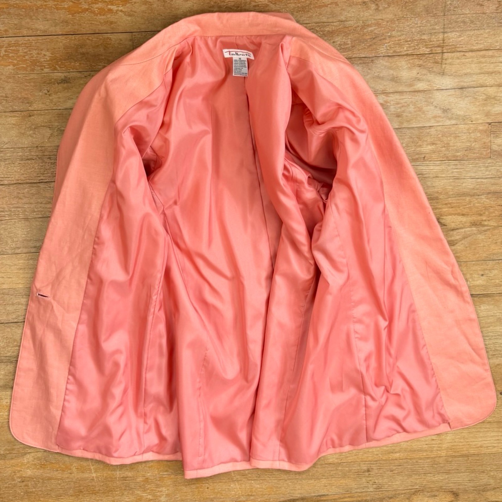 Vintage Coral Linen Blazer Size Medium 80s Pink/Orange Sport Coat Suit Jacket