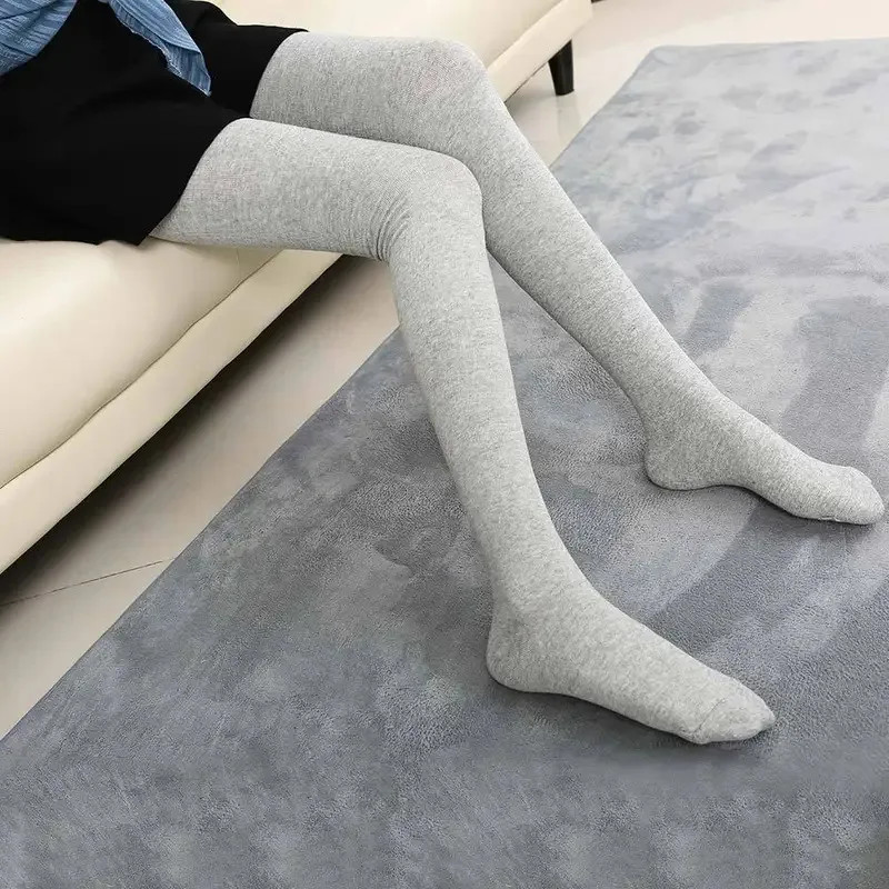 Extended high elasticity solid color long socks stocking for women for Spring