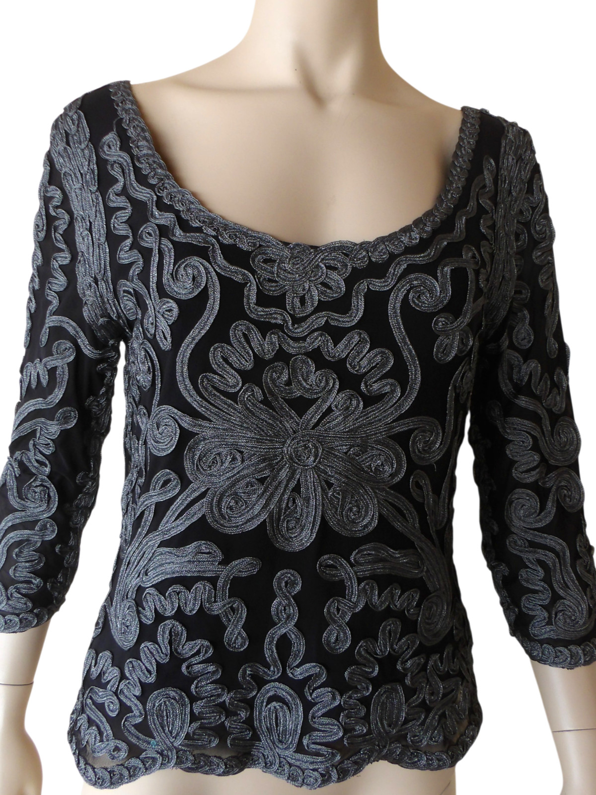 Vintage Cartise International 3D Paisley Knit Sz 14 L XL Dark Fairy Whimsygoth
